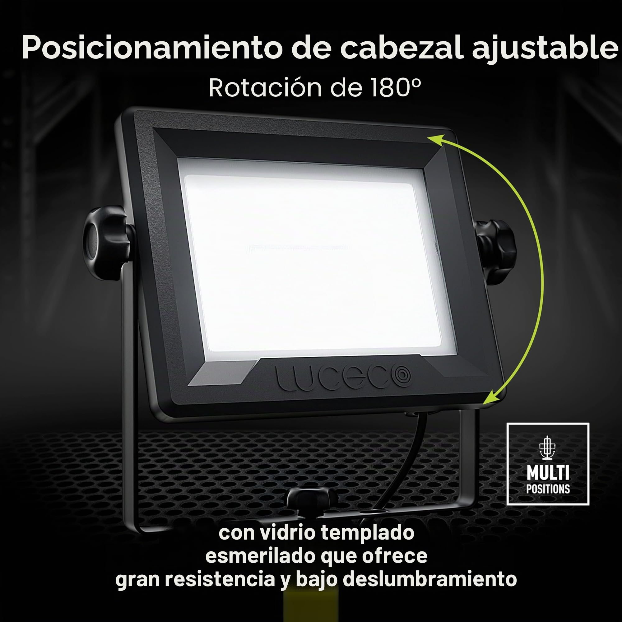 Luceco Foco de Trabajo Trípode 50W, Luz Portátil IP65 Impermeable, Lampara LED Portátil para Obras, Jardines, Automóviles, Garajes