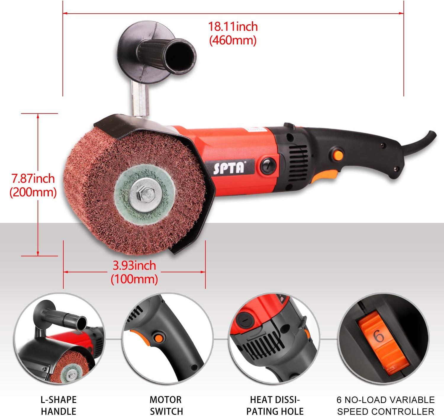 Hоt Dеаlѕ SPTA 1200W 110V Burnishing Polishing Machine with 2Pc Non-Woven Burnishing Polishing Wheels(#80, #240) fits Polisher/Sander Metal, Stainless Steel Polishing Buу 1 gеt 1 SPTA 1200W 110V Burnishing Polishing Machine with 2Pc Non-Woven Burnishing Polishing Wheels(#80, #240) fits Polisher/Sander Metal, Stainless Steel Polishing