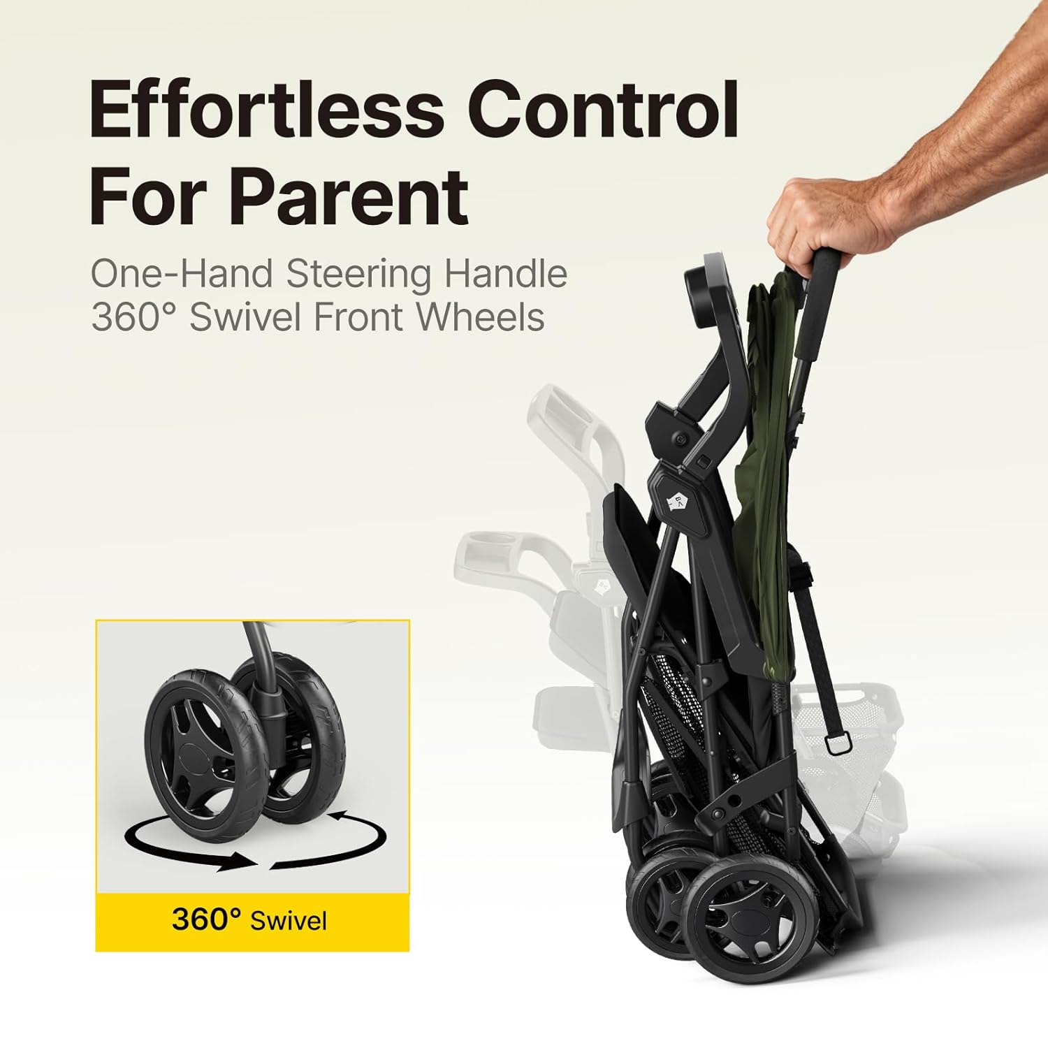 Lightweight Umbrella Stroller, Travel Stroller with Near-Flat Recline & Snack Tray, Compact Folding with One Hand, UPF50+ Sun Canopy, Theme Park Approved (Travel Bag Included)
