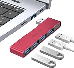 MOGOOD USB Hub 3.0, 4-Port USB Splitter – No Cable, Ultra-Slim Data Hub, Expands Laptop USB Ports for Keyboard, Mouse, Flash Drive, Printer, Mobile HDD – Plug & Play, No Driver Needed