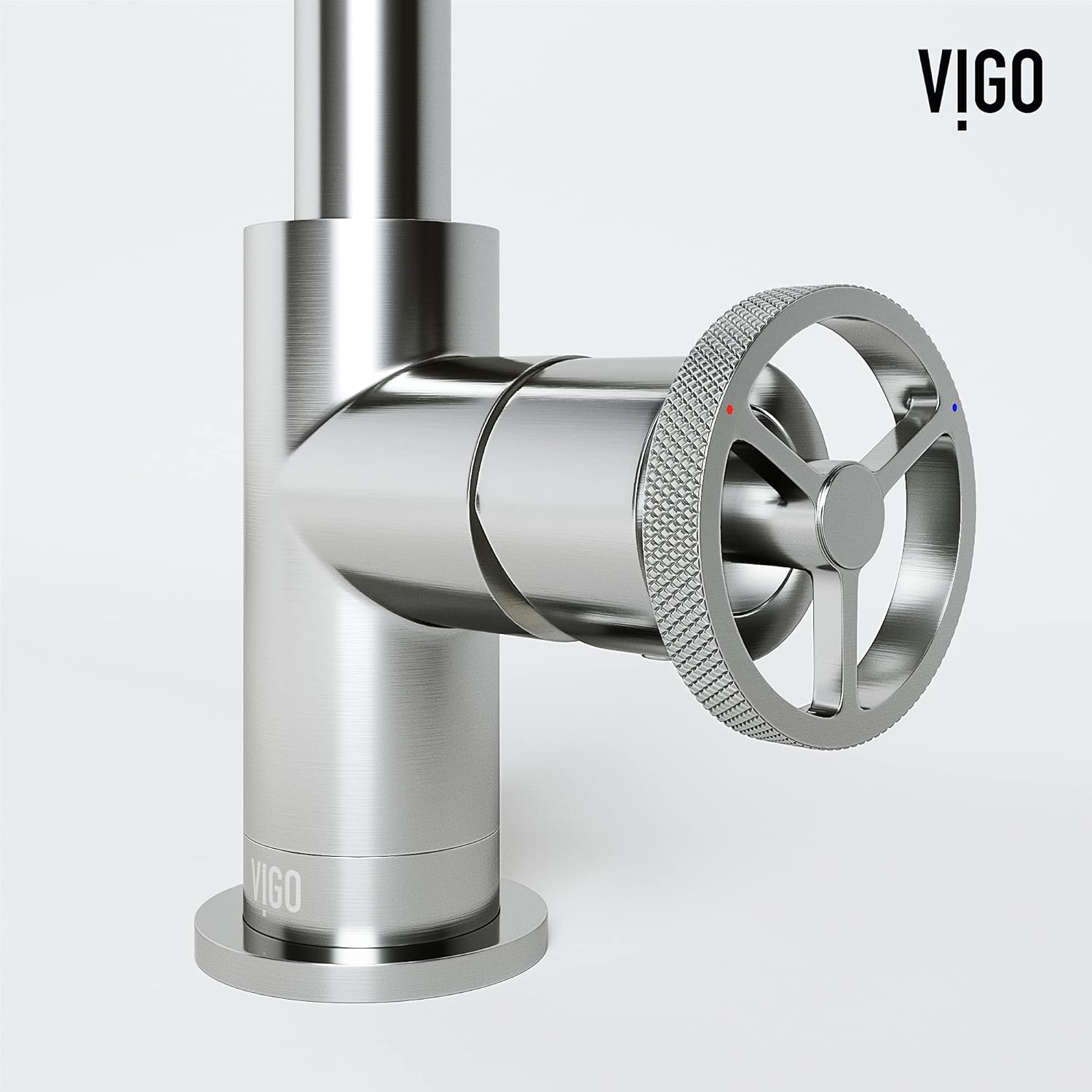 Cass 9'' High Single Handle Chrome Bathroom Faucet with Diamond Knurling