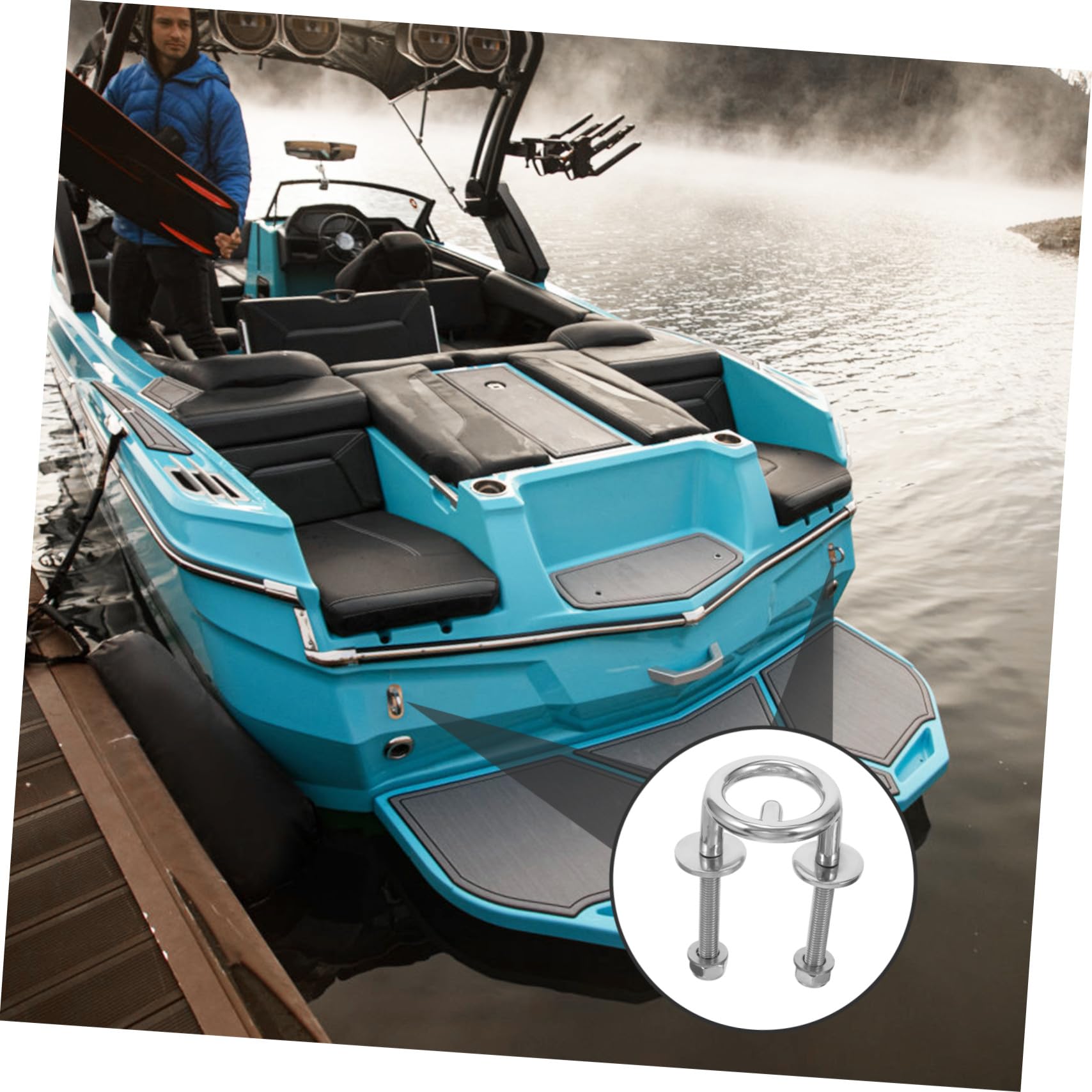 UPKOCH Gancio Traino Acqua in Acciaio Inossidabile per Imbarcazioni e Yacht Anello Resistente alla Corrosione per Accessori Nautici e Sport Acquatici