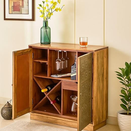 Kittur Mango Wood Bar Cabinet