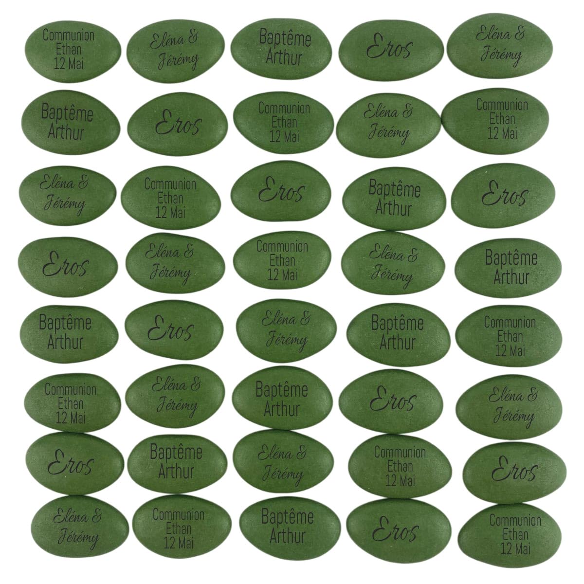 Dragées chocolat personnalisées avec votre texte 400g - Plus de 20 coloris au choix - pas cher - environ 150 dragées 71% de cacao - Fabrication artisanale en France (Beige) - 5