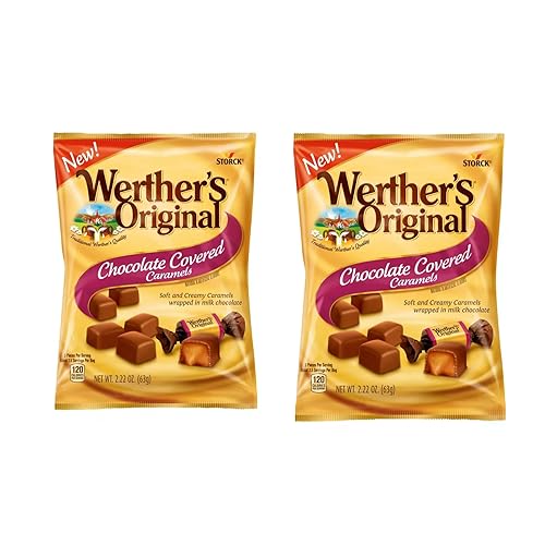 CARAMELES CUBIERTOS DE CHOCOLATE ORIGINALES, 2.22 0Z (paquete de 2) WERTHER'S