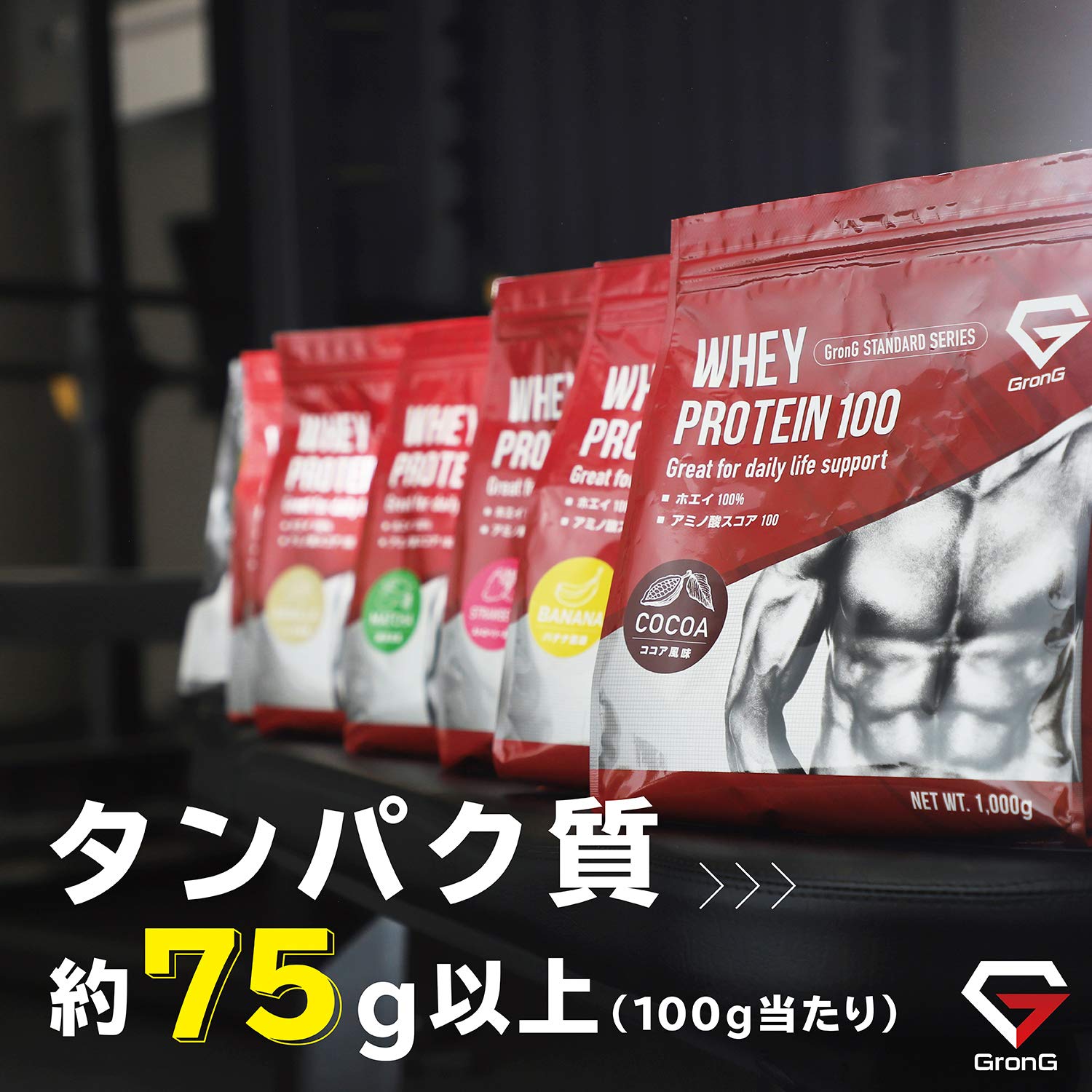 Amazon | グロング GronG ホエイプロテイン100 スタンダード ココア