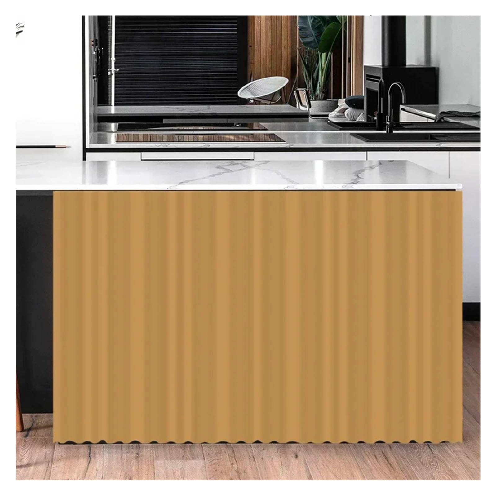 Rideau placard amovible anti-poussière pour meuble de cuisine