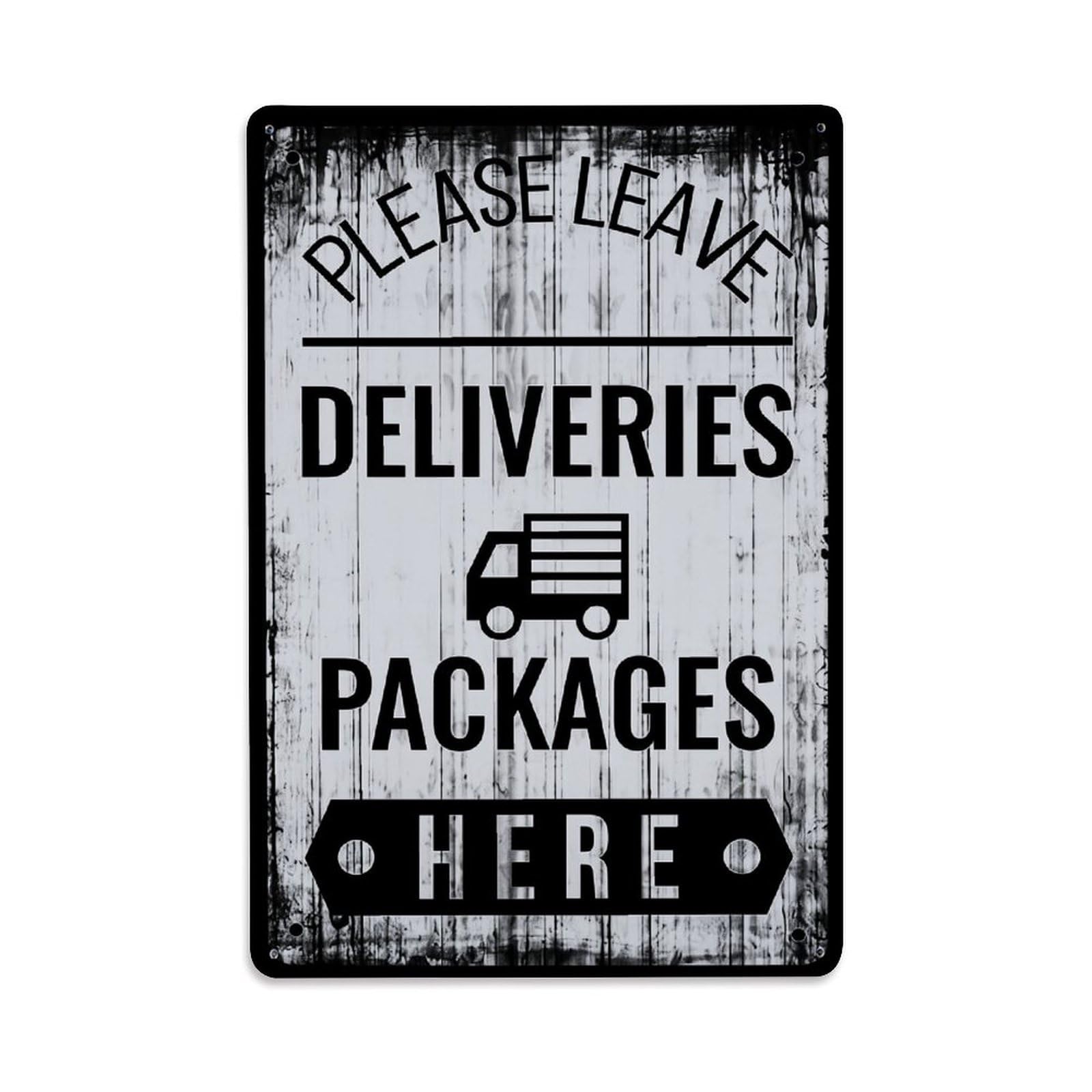 Jdfenggu Vintage Please Leave Deliveries Packages Here Retro Metal Tin Sign, Metal Poster For Bar, Home, Man Cave, Kitchen, Laundry Room Art Decor 8X12 Inch