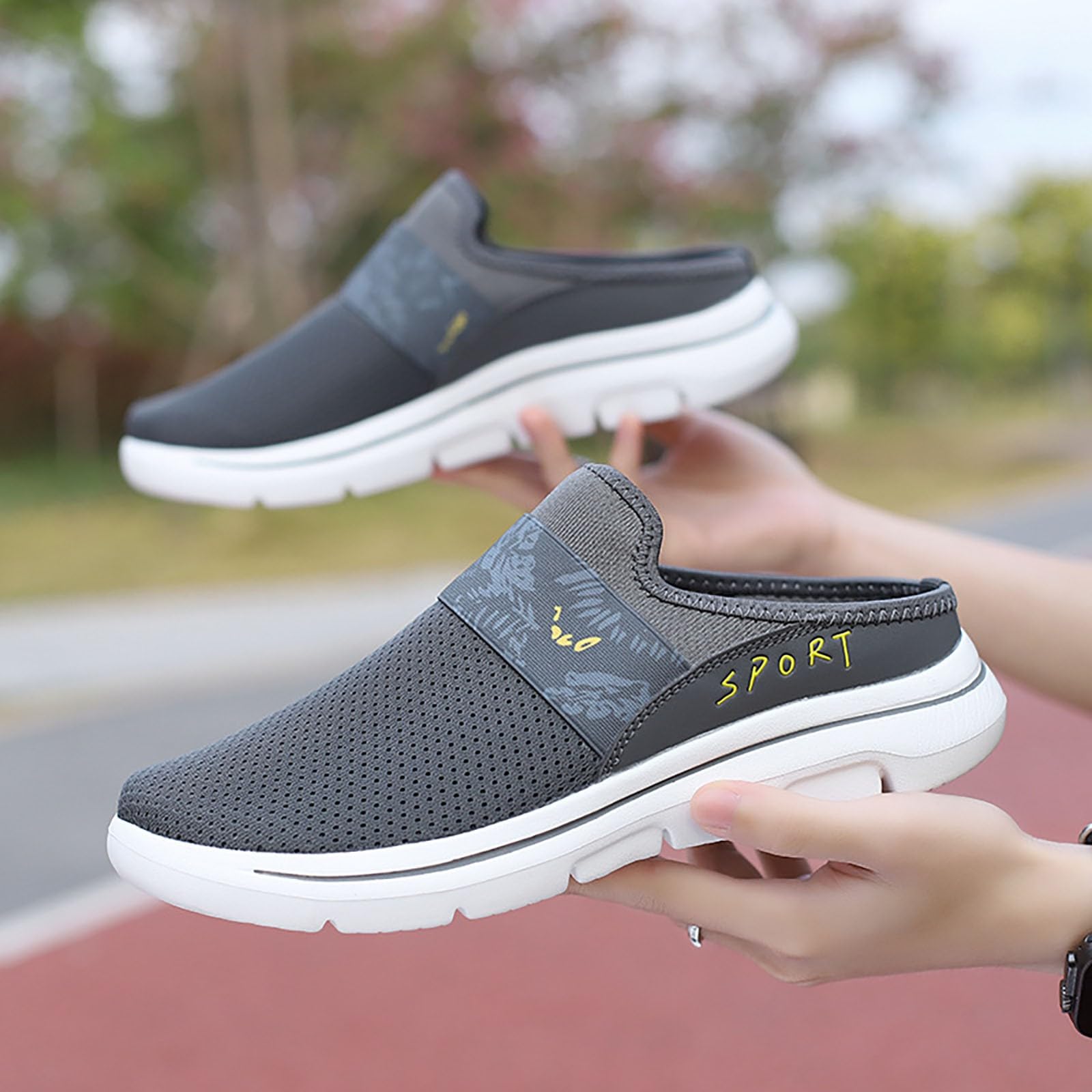 Easy Zapatos Mujer Zapatos Transpirables Tejidos para Caminar en Zapatos de Espuma Soporte Arco Manos In-Sneakers Mujer Zapatos Negro