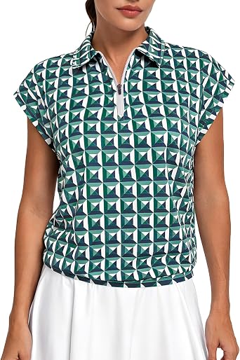 LEYSHE Womens Cap Sleeve Golf Shirts Tennis Tops UPF 50+ Moisture Wicking Short Sleeve Polo Casual Athletic Shirts