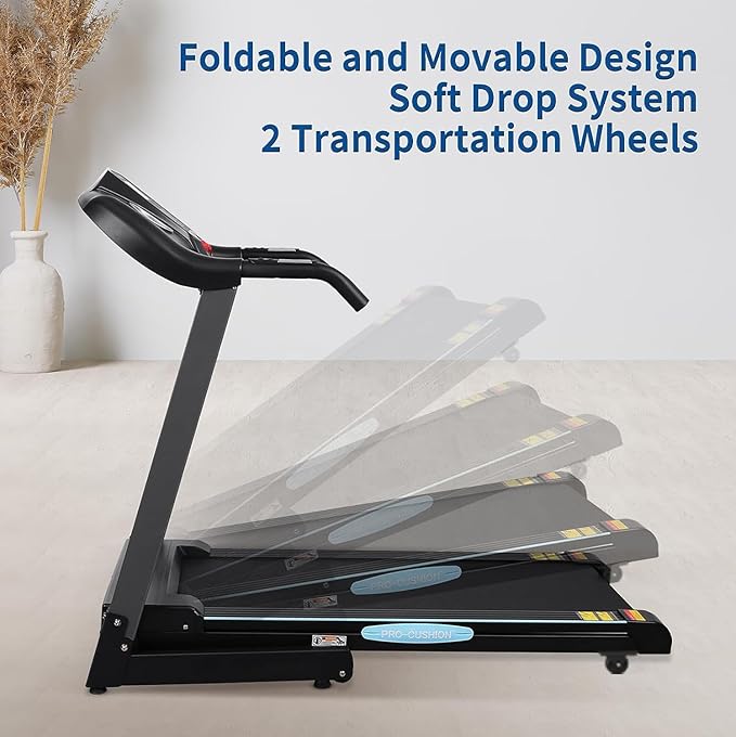 Caminadora Eléctrica Plegable con Inclinación Automática 12%, 2.5 HP, Negra miniatura 7