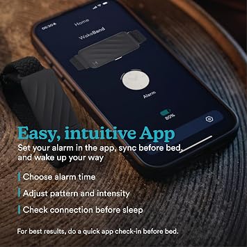 Homedics WakeBand Silent Vibrating Alarm Wristband | Ultra-Light Comfortable Design, 9 Vibration Patterns & 9 Intensities, Up to 6-Day Battery, iOS/Android App