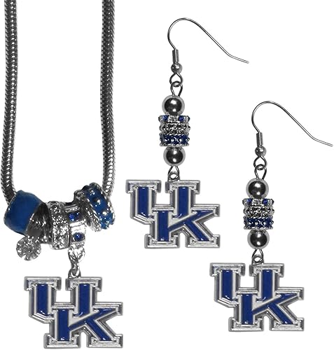 NCAA - Juego de pendientes y collar de cuentas europeas para mujer