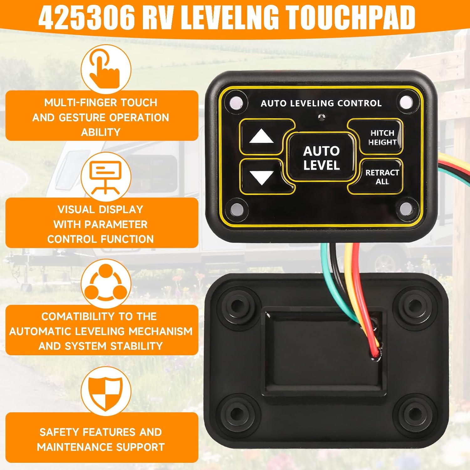 425306 Quick Level Touch Panel Assembly w/RV Auto Leveling Fit for Lippert Ground Control & Level-Up Hydraulic Leveling System
