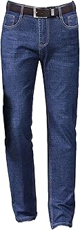 Men's Classic Relaxed Fit Jean Lightweight Straight Leg Washed Denim Jeans Retro Distressed Loose Fit Jean Pants