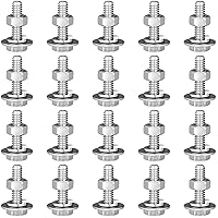 Vista 9 de Therwen Juego de 80 tornillos de cabeza hexagonal de acero inoxidable, tuercas, arandelas de bloqueo plano, pernos y tuercas gruesos de acero