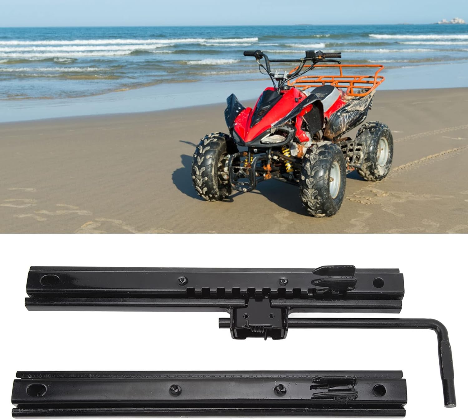 Adjustable Seat Slider, 2Pcs Seat Slider Track Strong Strength Adjustable Seat Slider Track for Go Kart Four Wheel Off Road UTV