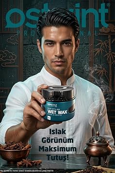 Ostwint Menstyle Collection Profesyonel Saç Şekillendirici Wet Wax, Doğal ve Güçlü Tutuş, Uzun Süreli Etki, No:04, 150 ml