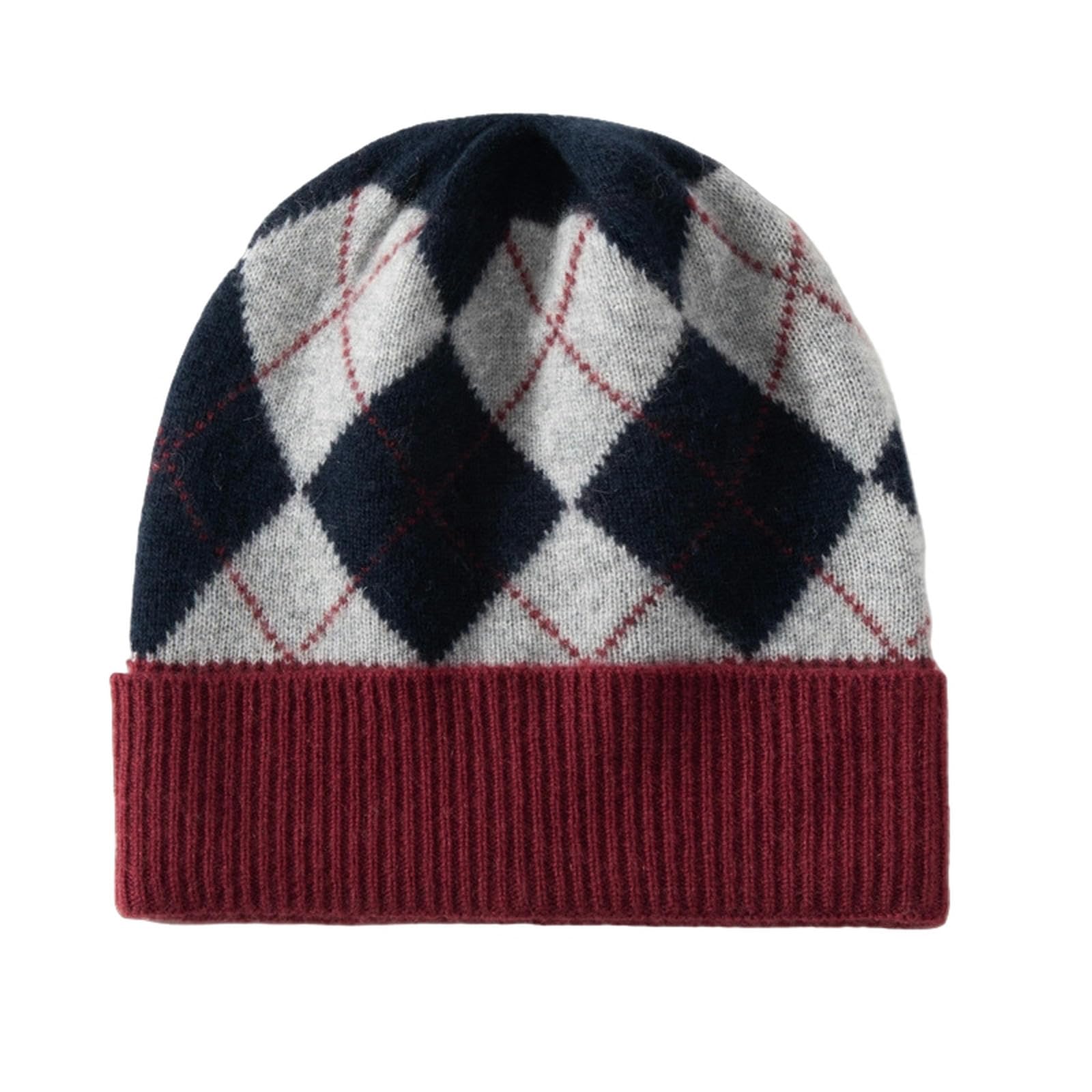 Gorro Invierno Mujer Sombrero De Mujer Sin Alero Sombrero De Lana Tejido con Solapa Sombrero Suave Y Cálido Sombrero De Invierno Sin Alero De Mujer-Gris-Código Medio
