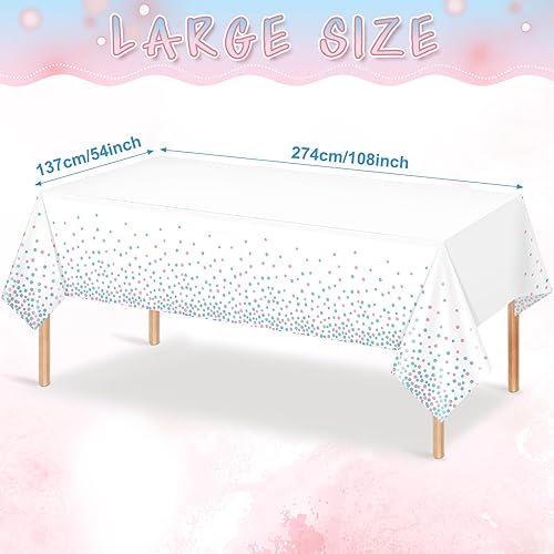 Miniatura 9 de FunnyPars Paquete de 4 manteles desechables de plástico con puntos azul marino y dorado, con estampado de puntos dorados, para cumpleaños, bodas,