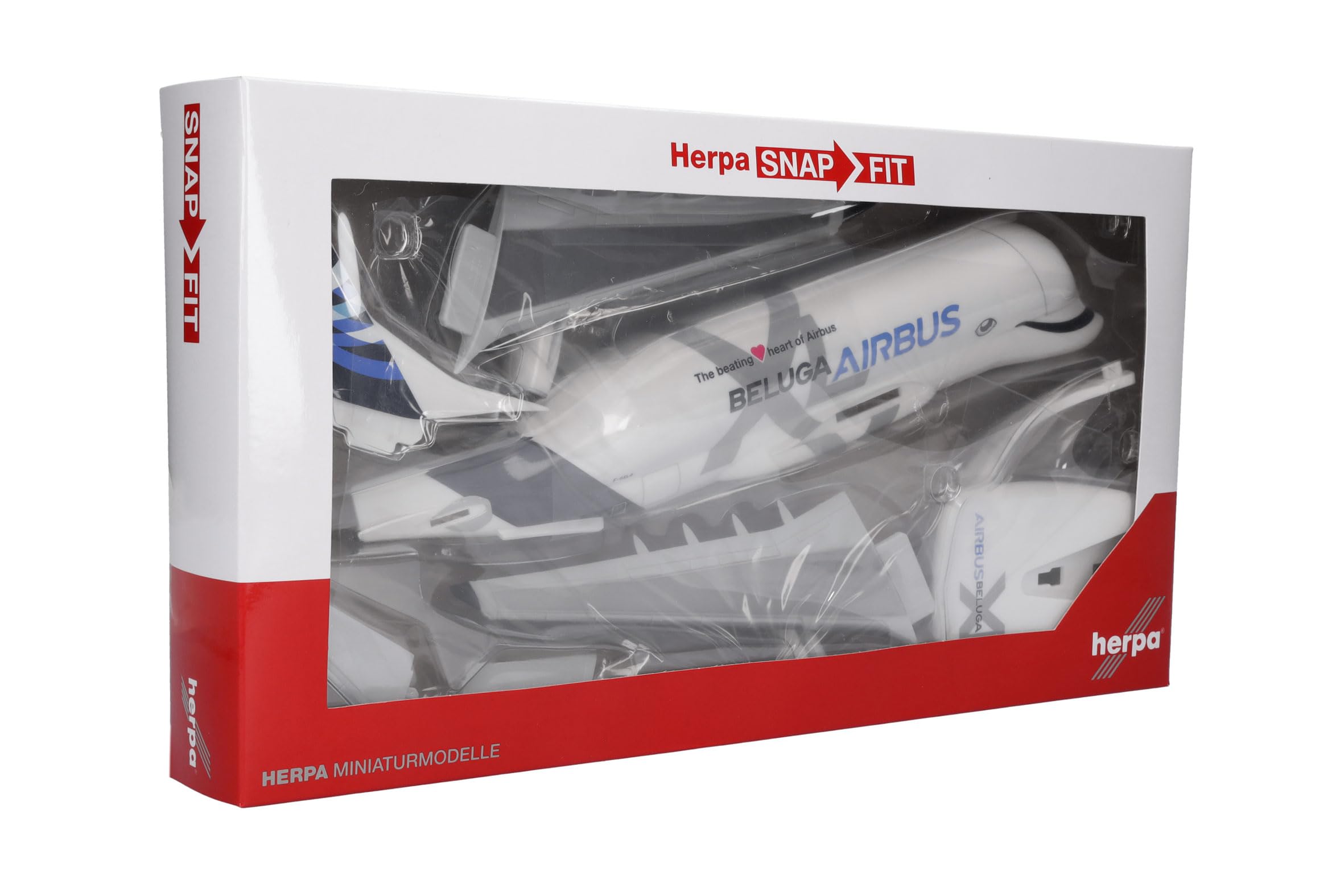 Herpa Snap-Fit Modellflugzeug Airbus Industries BelugaXL - XL#6 - F-GXLO XL#6" Miniatur im Maßstab 1:200, Sammlerstück, Modell mit Standfuß, Kunststoff