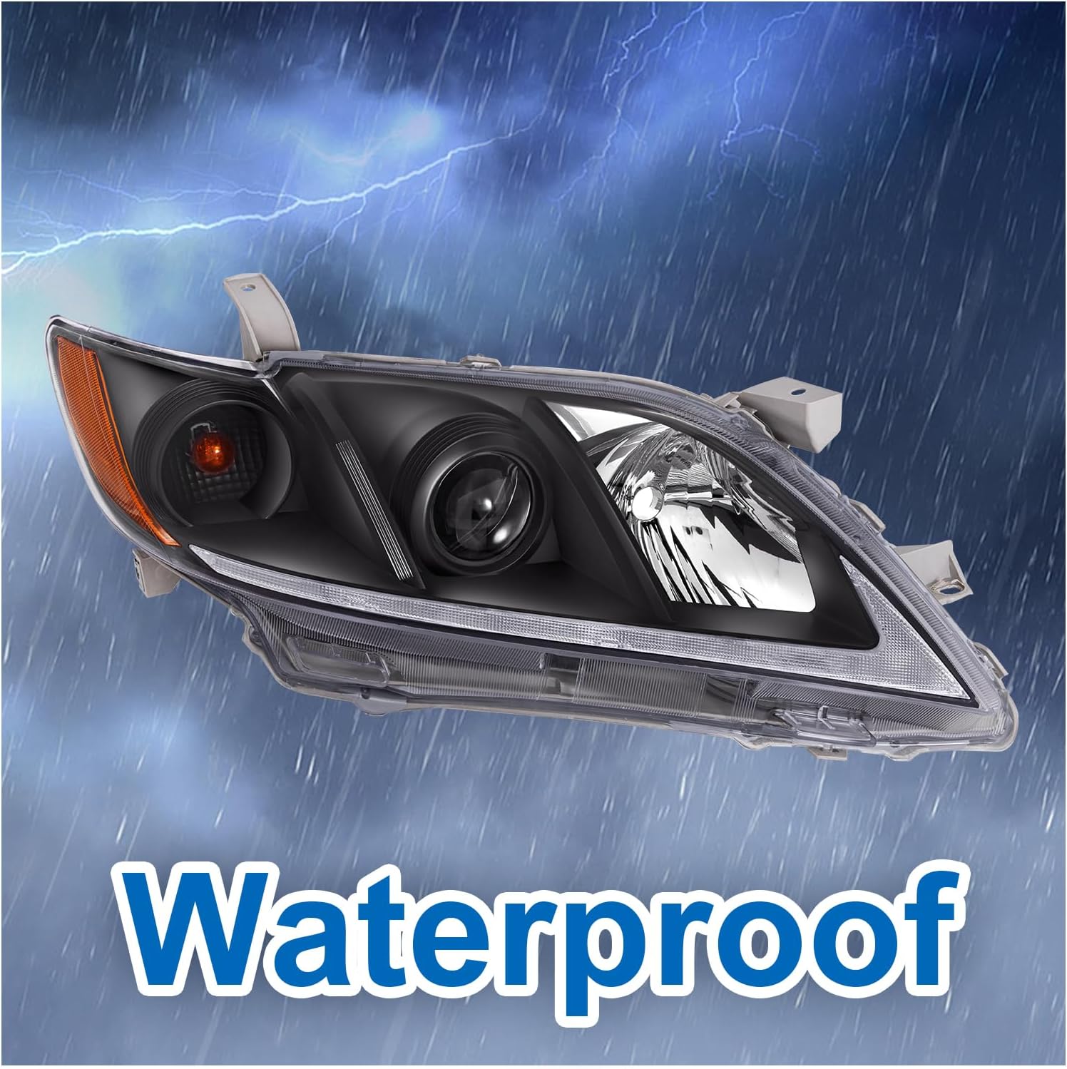 Projector Headlamp Assembly w/LED DRL Sequential Turn Light Fit For 2007-2009 07 08 09 Camry 2007 2008 2009 07 08 09 Toyota Camry Headlight