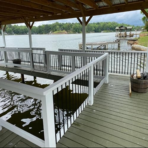 Miniatura 5 de Balaustres de cubierta, paquete de 51 husillos de cubierta de metal, balaustre de escalera de 32-14 x 1 pulgada con tornillos, barandilla de