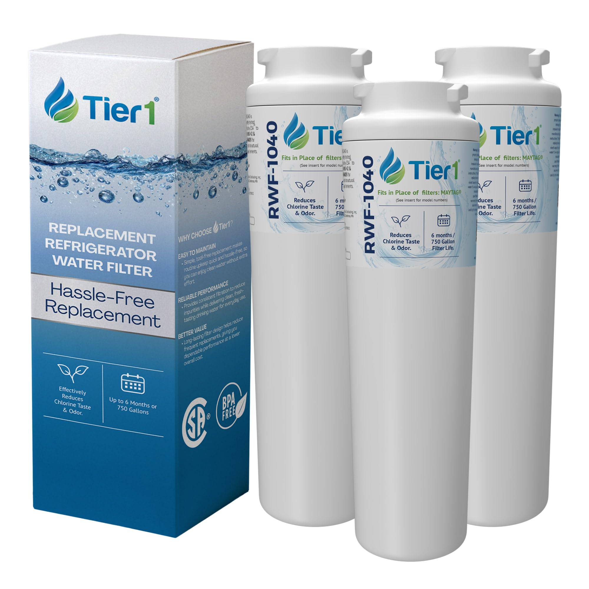 Tier1 RWF1040 UKF8001 Refrigerator Water Filter Replacement for EDR4RXD1 4396395 rwf0900a fl-rf07 Fridge Filter - Up to 18