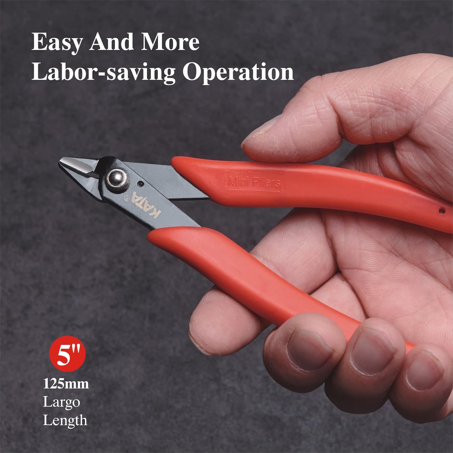 KATA 2-Pack Micro Wire Cutter, Precison Electronics Flush Cutter and Side Cutting pliers, Clean Cut for Model, Jewelry, Model Kits, Red…