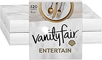 Vanity Fair Entertain 3-Ply Paper Dinner Napkins, 320 Ct (8 Packs of 40), Premium White Disposable for Parties & Events