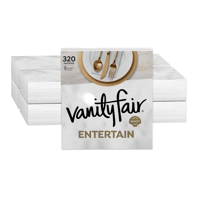 Vanity Fair Entertain Paper Napkins 40 Count Pack of 8 Disposable Napkins Made For Entertaining And Events