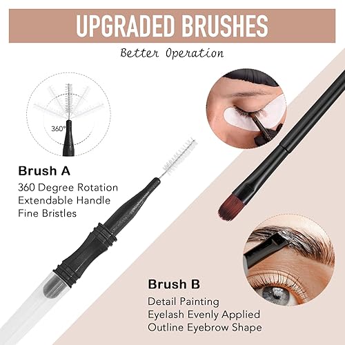 Miniatura 4 de Kit de color negro para pestañas y cejas, juego de color de pestañas y cejas, dura hasta 4 semanas, fácil de usar en el salón de belleza