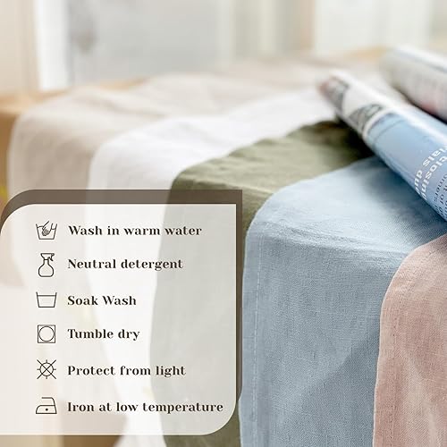 Miniatura 5 de DerF HOME Servilletas de cena 100% lino puro bordado  18 x 18 pulgadas, hechas a mano con lino, lavable a máquina, vainica clásica  Juego de 4