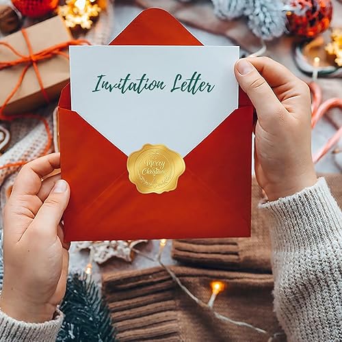 Miniatura 6 de 300 calcomanías doradas para sello de sobre, papel de aluminio en relieve, Happy Fall Y'all para sellado de sobres, calcomanías autoadhesivas con