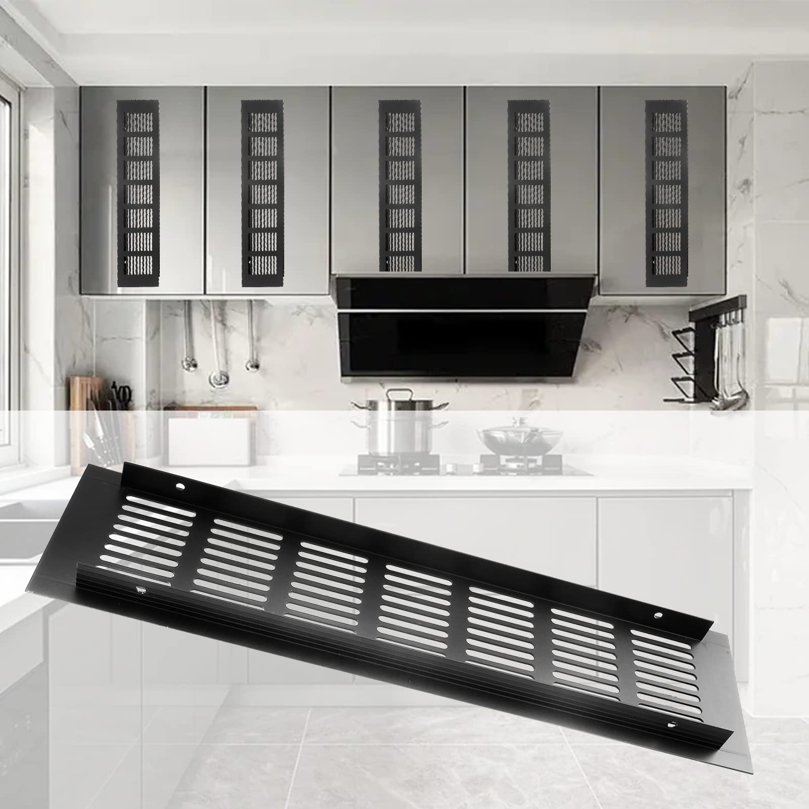 TTZEZE Lot De 2 Grilles D'aération Rectangulaires En Alliage