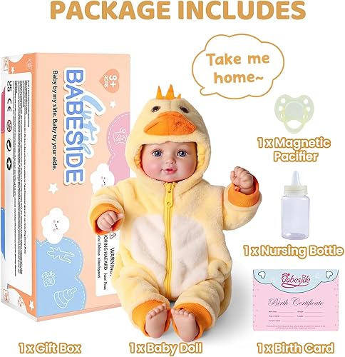 Miniatura 6 de BABESIDE Value - Juego de muñecas realistas de 5 piezas, incluye muñeca de cuerpo suave de 15 pulgadas, atuendo, biberón, chupete magnético y