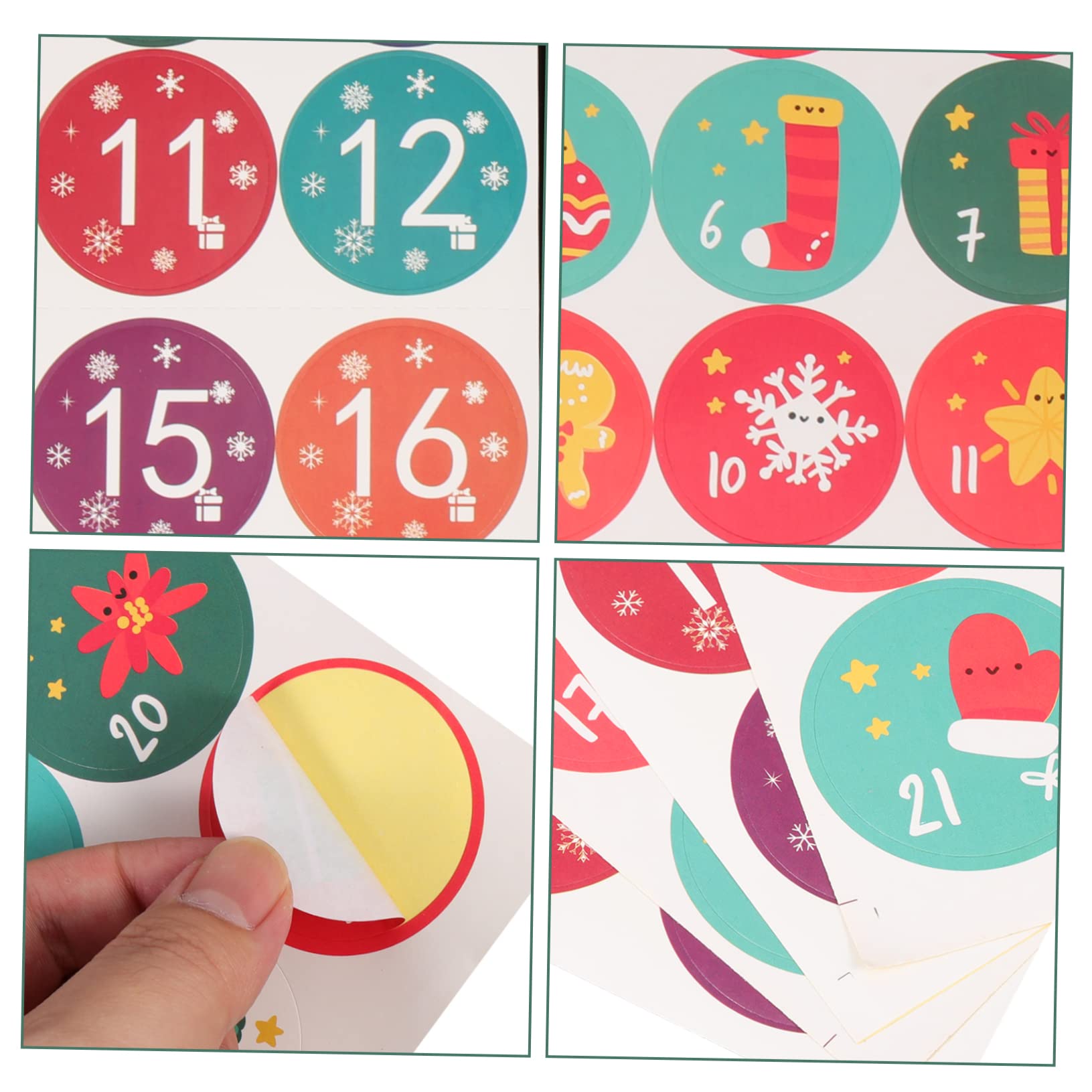 PRETYZOOM 100 Blatt Weihnachtssiegelaufkleber Weihnachts-adventskalender-aufkleber Zahlenaufkleber Dekorative Aufkleber Weihnachtscountdown-kalenderaufkleber Weihnachtsaufkleber Papier