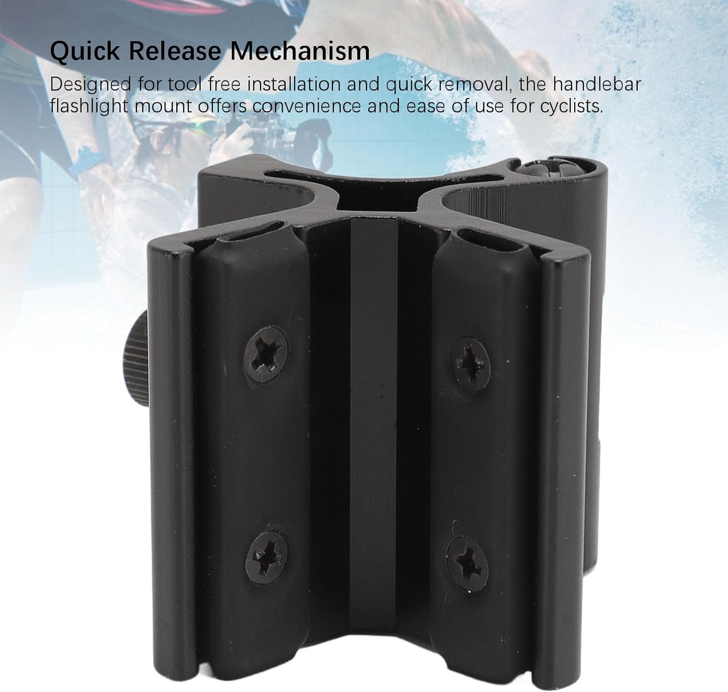 Universal 30mm Magnetic Flashlight Mount, Quick Release Non Slip Handlebar Holder, Easy Installation with Cotton Pad, Aluminum Alloy Construction, Dual Magnetic Pads for