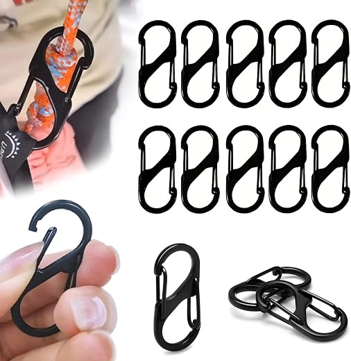 Sunkizzrs® Dual Hook S Carabiners（40 MM, Pack of 10）—Quick Release Design Hooks Keychain—Multi-Purpose Snap Hooks—Zinc All...