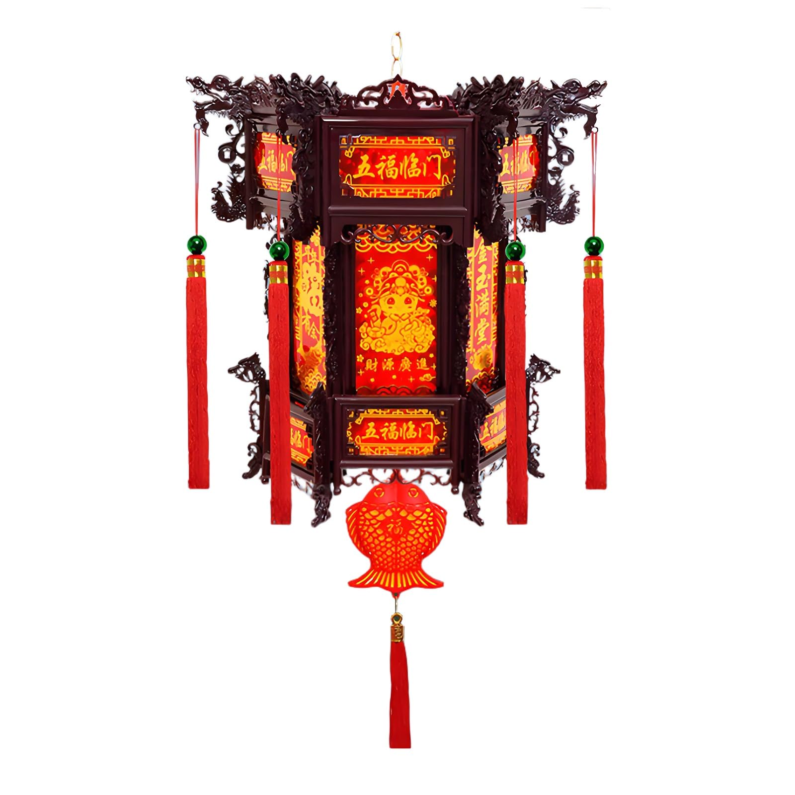 nxjaSDH Red hanging lanterns, Exquisite Chinese Party Decorations, Walking Lanterns with Tassels, Rotatable Palace Lamp for New Year, Spring Festival