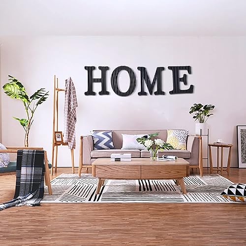 Miniatura 3 de HKOMERE Letras de metal de 13.7 pulgadas para decoración de pared, letras 3D grandes negras corrugadas, letreros decorativos colgantes de granja