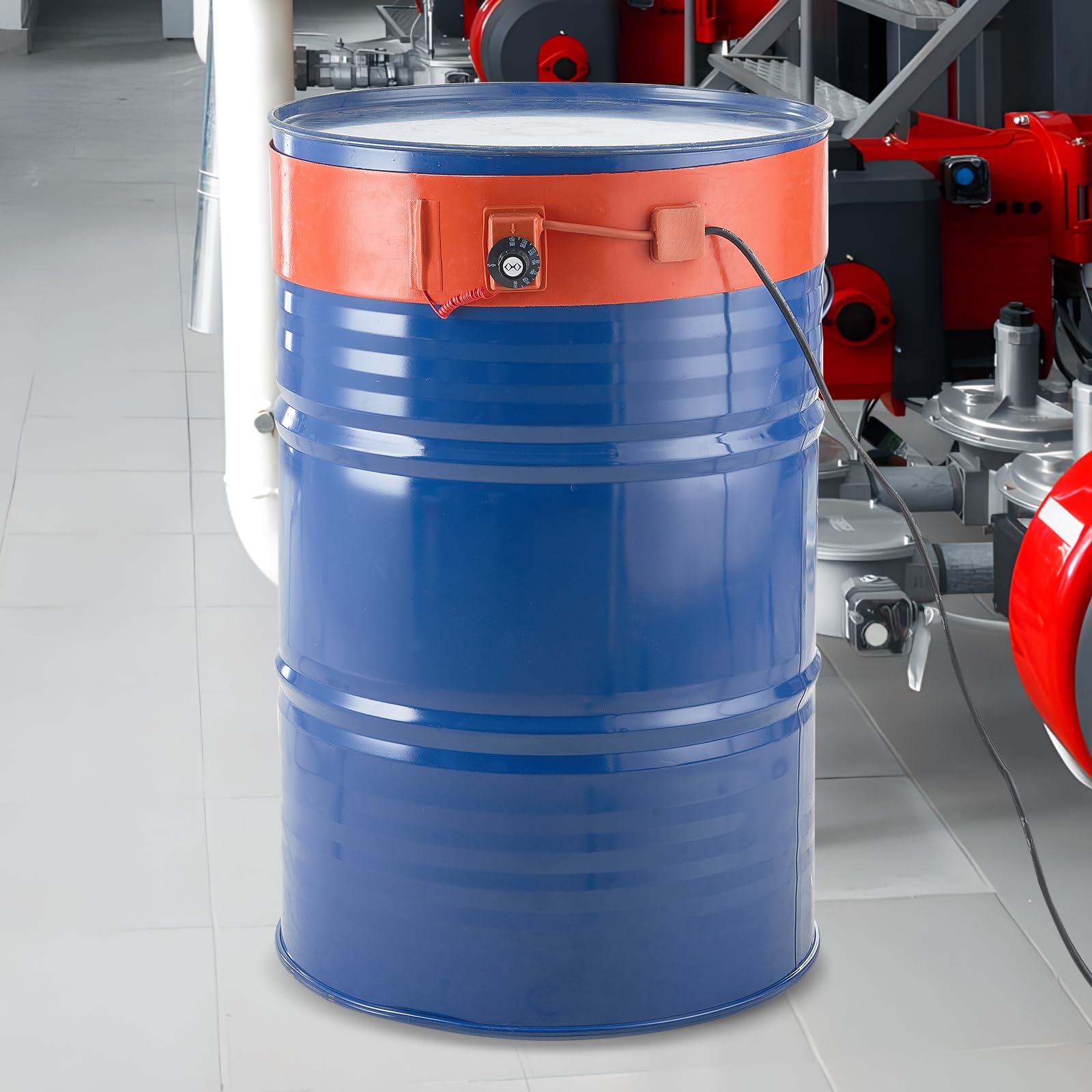 VEVOR Chauffe-fût en Métal, 1200 W, Bande Chauffante pour Baril 55 gallons, Largeur 125 mm, Thermostat Réglable 30°C-150°C, Ceinture Chauffante de Fûts de Graisse en Silicone Haute Efficacité, Orange