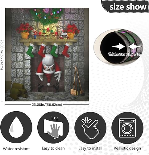 Miniatura 2 de Cubierta magnética 3D de Santa Claus para lavavajillas para puerta delantera, chimenea de Navidad, cubierta decorativa para refrigerador, hoja