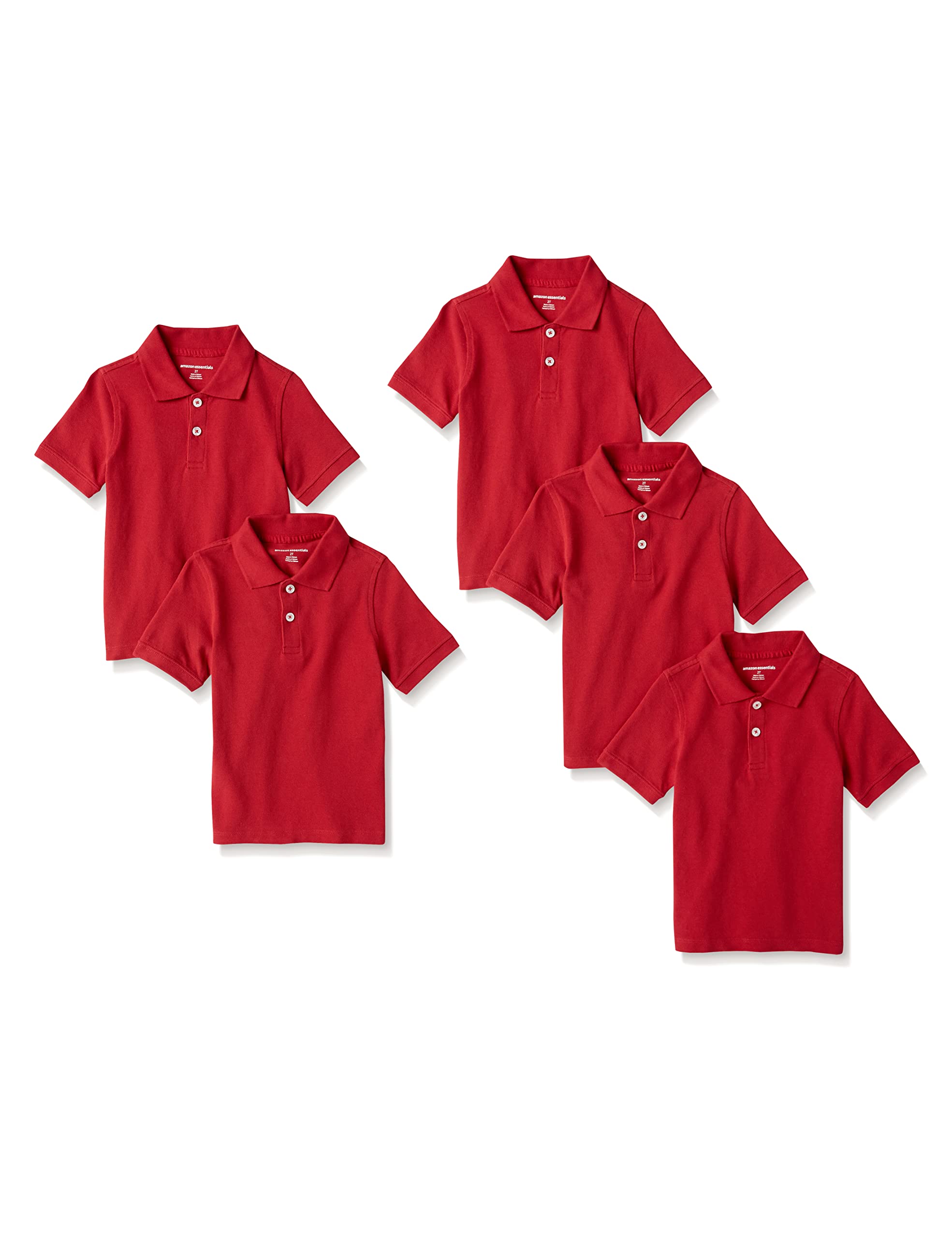 Amazon Essentials Polos de piqué de Manga Corta Niño, Paquetes Múltiples