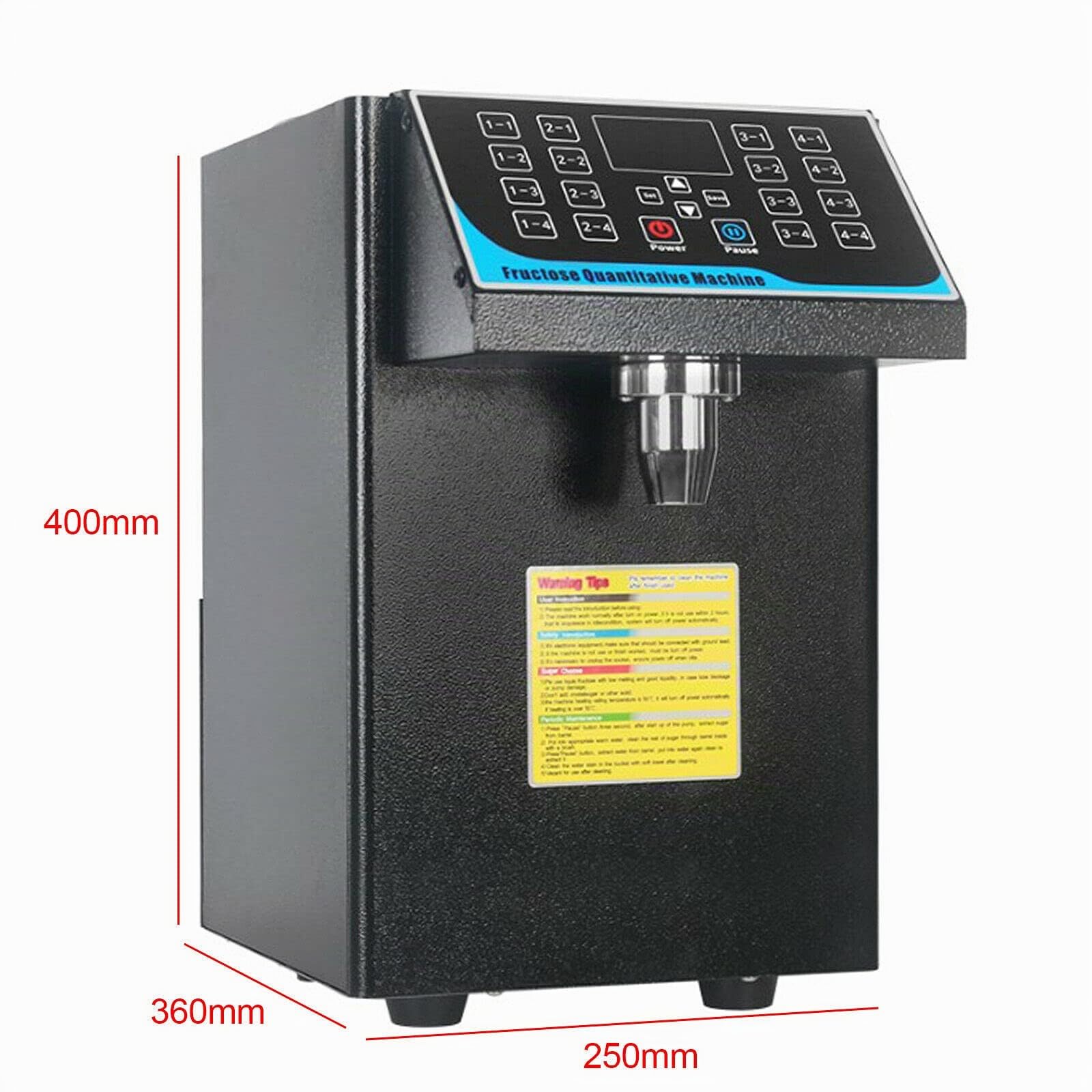 Distributeur de fructose Distributeur de sirop Fructose Distributeur quantitatif Machine Commercial Bubble Tea Fructose Distributeur 220V Noir