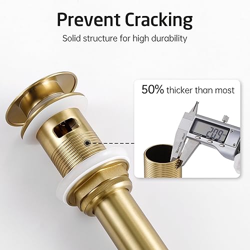 Miniatura 45 de KES S2008A-BK-P2 - Drenaje desplegable para lavabo de baño, 2 unidades de acero inoxidable T304 y latón, 2 unidades para lavabo de baño, color negro