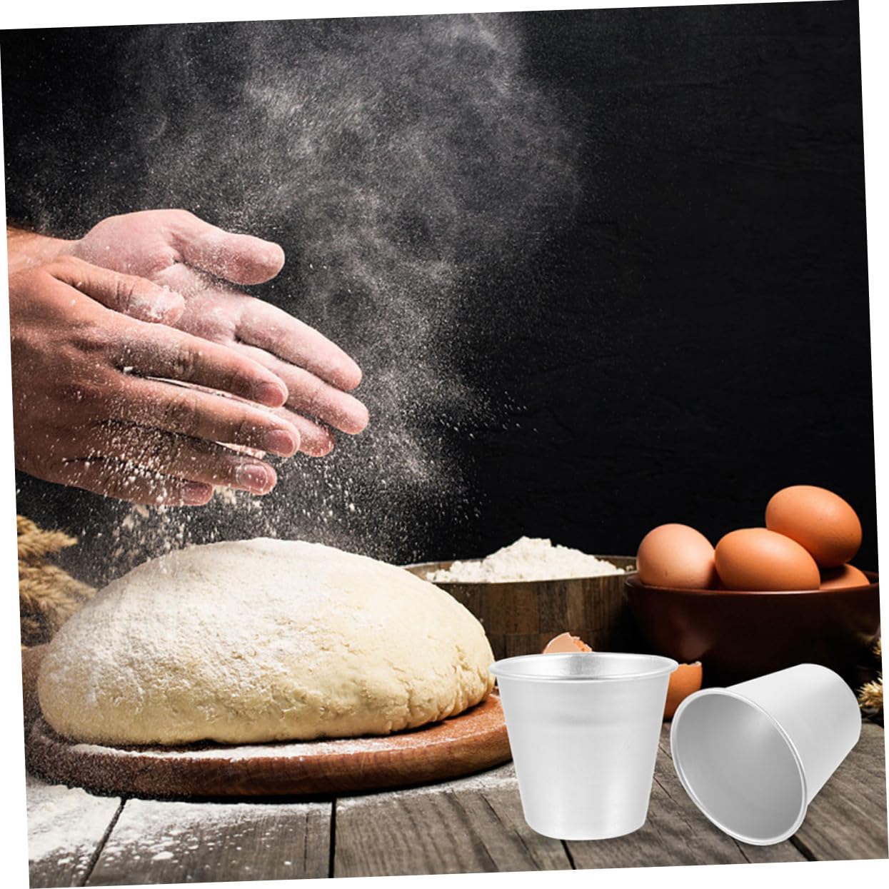 VALICLUD Molde para Pasteles y Pudines de Aleación de Aluminio, 12 Piezas Redondas en Color Plata para Hornear Diario y Té Tarde