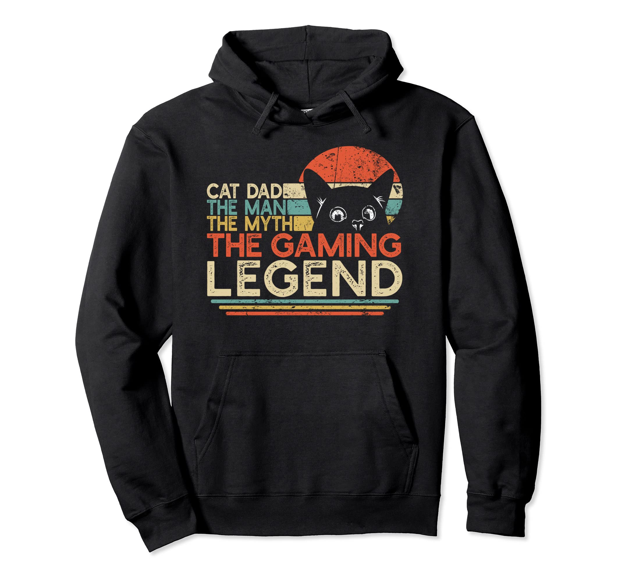 Video Game Player Cat Dad Man Myth Gaming Legend Gamer Pullover Hoodie