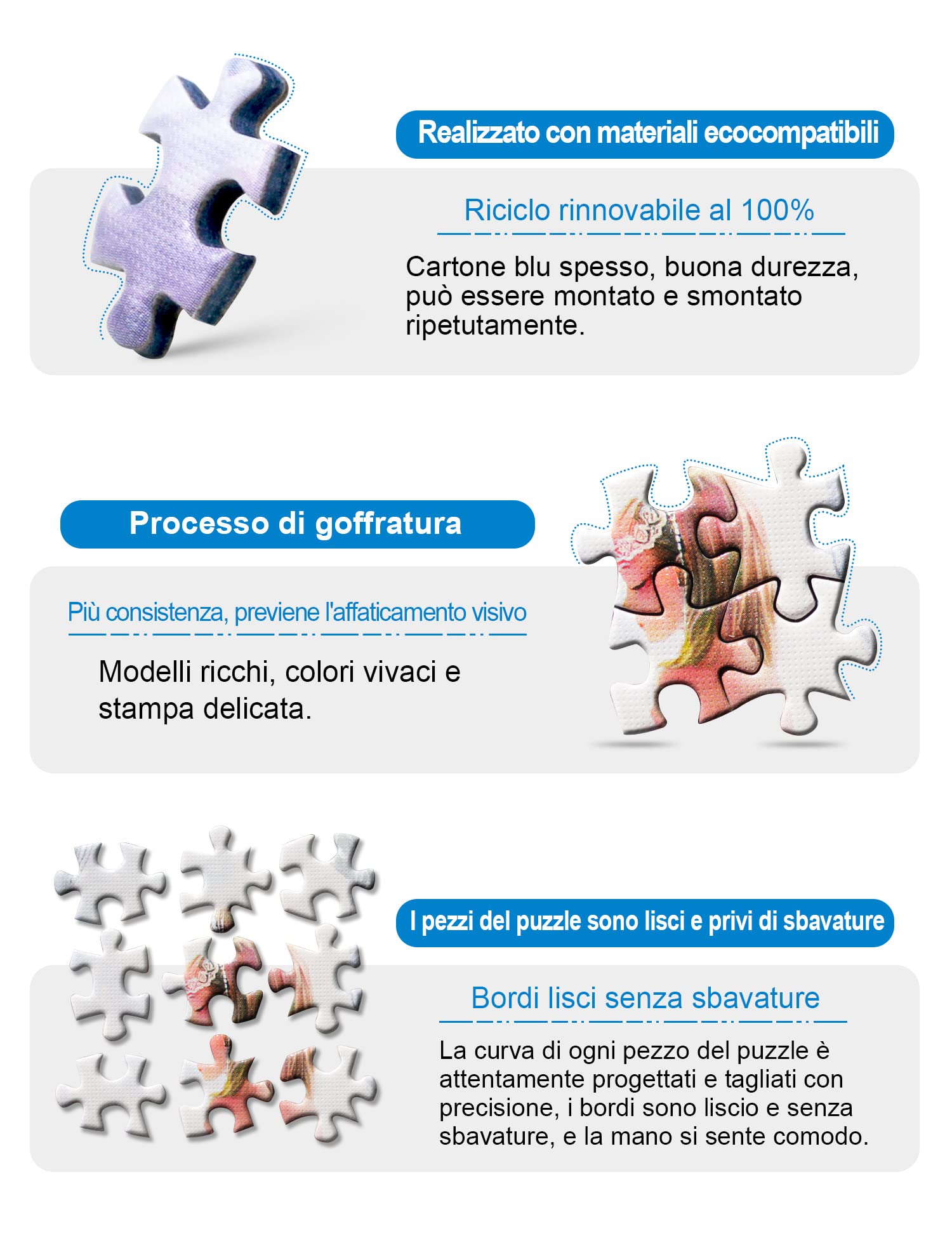 LinPuzzle Set 4 Mini Puzzle A Doppia Faccia Per Adulti – 15x10 Cm Con Poster E Pinzette Incluse