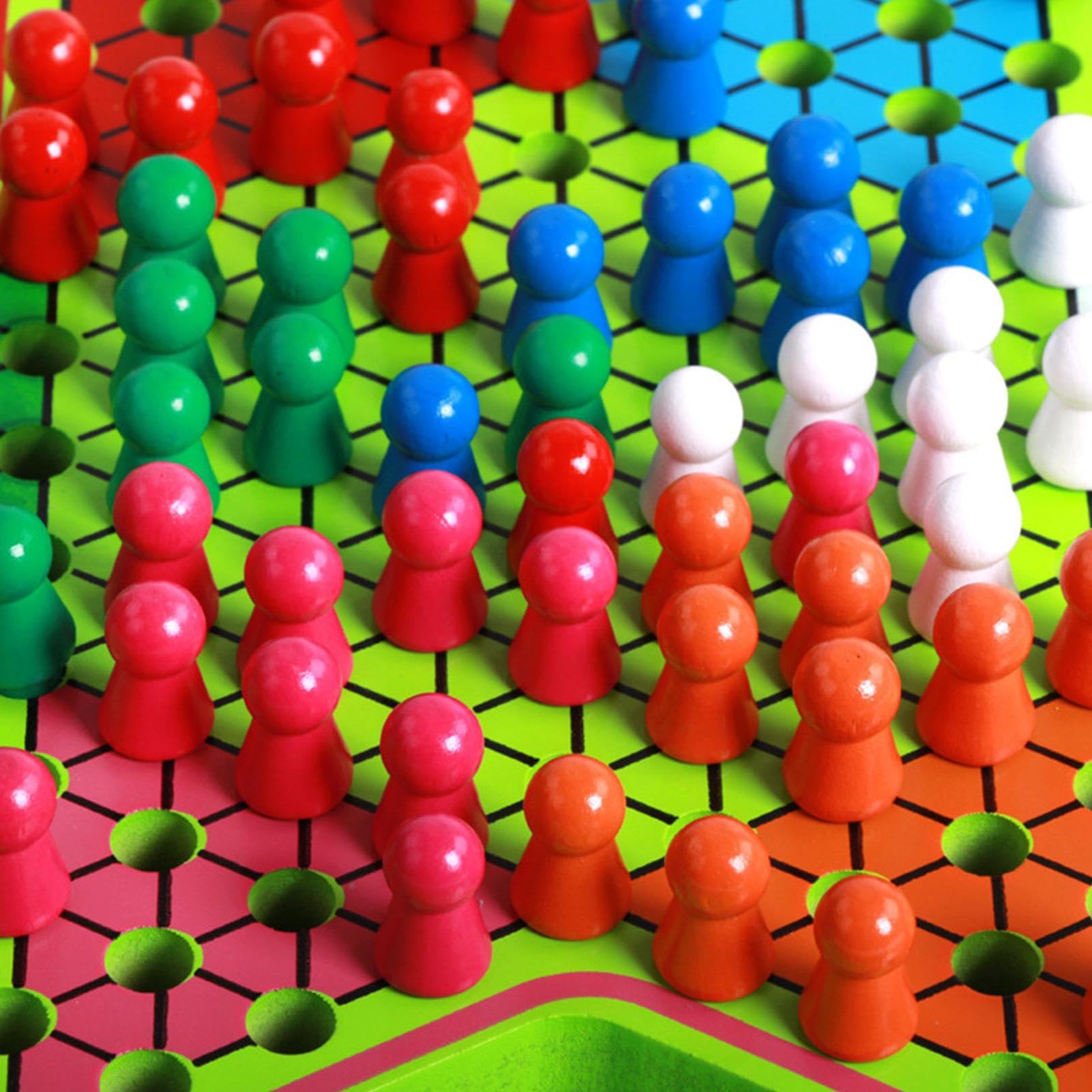 Il della Dama Giochi da Tavolo Educativi con Forma Esagonale | Set di da Tavolo per Dama e Scacchi con Perline Colorate in Legno per Adulti, Celebrazione, Viaggio, Scuola, Casa